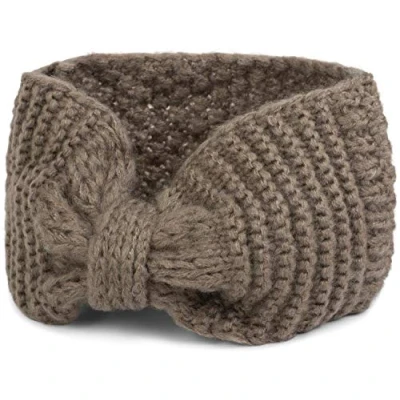 Abbildung von styleBREAKER Damen Strick Stirnband mit Schleife, Reiskorn Muster, Winter Haarband, Headband 04026006, Farbe:Taupe