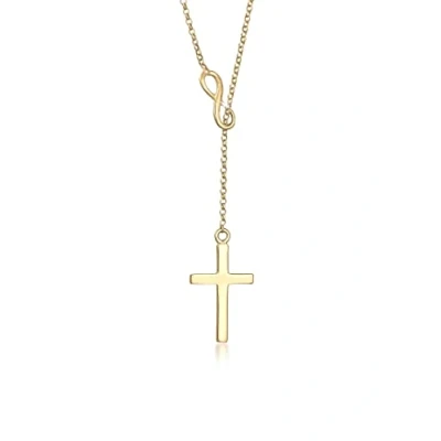 Abbildung von Elli Halskette Damen Y Kette Kreuz Infinity Symbol in 925 Sterling Silber vergoldet
