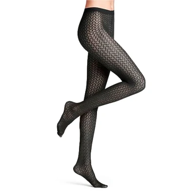 Abbildung von Falke Cryptogram Strumpfhose, Damen, Größe: Small, Black