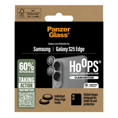 Abbildung von PanzerGlass Kameraprotektor Hoop Optic Rings für das Samsung Galaxy S25 Edge Transparent