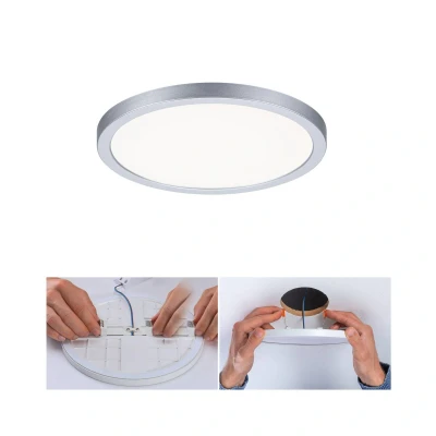Abbildung von Paulmann 93038 LED Panel Einbauleuchte Areo VariFit IP44 Neutralweiß 175mm rund incl. 1x13 Watt Chrom matt Deckenlampe Kunststoff 4000 K