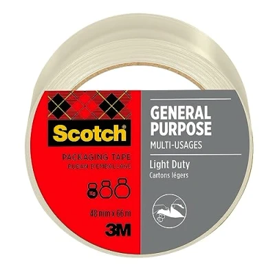 Abbildung von Scotch Klarsicht Verpackungsband, 1 Rolle strapazierfähiges 48 mm x 66 m ideal zum Verschließen von Paketen und Versandkartons