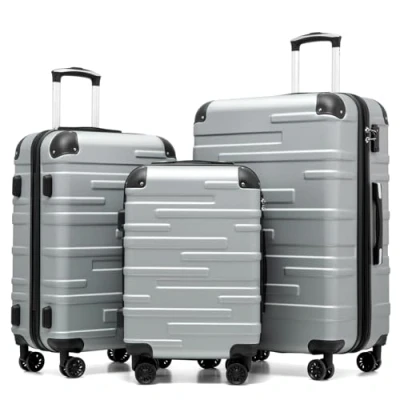 Abbildung von COOLIFE Hartschalen Koffer Rollkoffer Reisekoffer Vergrößerbares Gepäck (Nur Großer Erweiterbar) ABS Material mit TSA Schloss und 4 Rollen