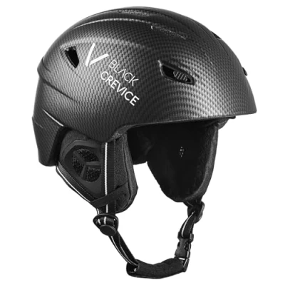 Abbildung von Black Crevice Erwachsene Skihelm Streif, matt schwarz Carbon/weiß, L…