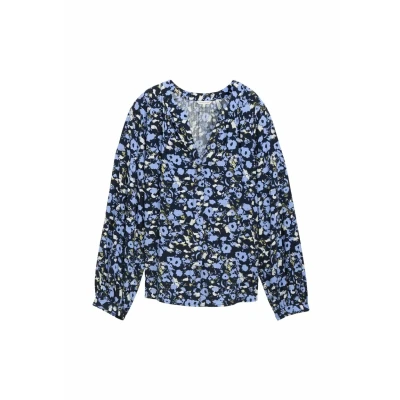 Abbildung von TOM Tailor Gemusterte Bluse, Damen, Größe: 34, Blue autumn floral design