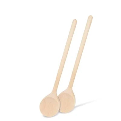 Abbildung von SOHFA 2x Kochlöffel aus Holz europäisches Buchenholz 2er Set Holzkochlöffel 25cm Holzlöffel runder nachhaltig 100% FSC