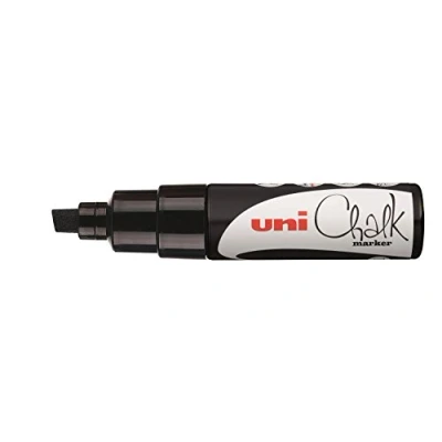 Abbildung von UNI ball 186499 Fenster &amp; Kreidemarker CHALK PWE 8K, 8 mm, Keilspitze, schwarz