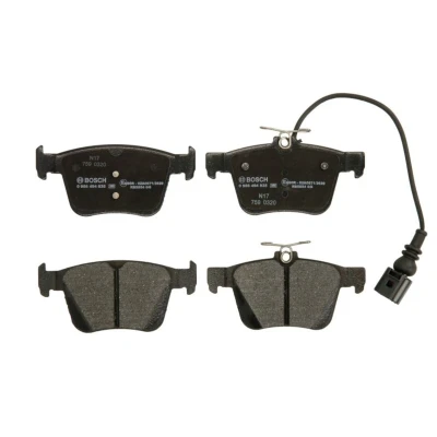 Abbildung von BOSCH 0 986 494 835 Bremsbelagsatz Low Metallic mit integriertem Verschleißsensor Anti Quietsch Blech AUDI: TT Coupe, A3 Sportback, Saloon