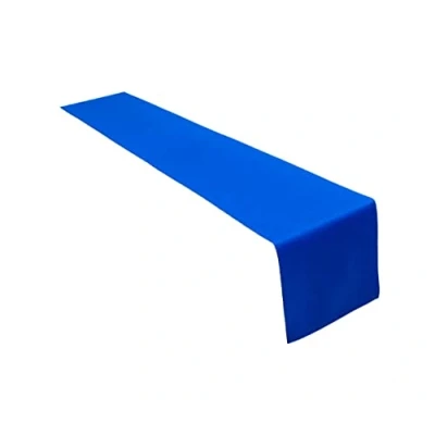 Abbildung von Lemos Home Hochwertiger Tischläufer Tischwäsche aus 100% Baumwolle Kollektion Konzept, Farbe &amp; Größe wählbar (Tischläufer 40x250cm, Royalblau)