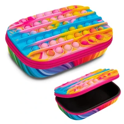 Abbildung von ZIPIT Pop Federmäppchen für Mädchen Zappelspielzeug Sensorische Hülle aus Silikon Großes (Regenbogen)