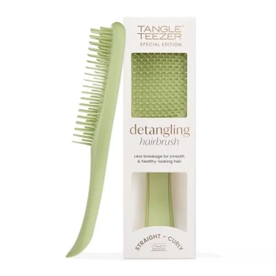 Abbildung von Tangle Teezer Ultimate Detangler Haarbürste, für nasses und trockenes Haar, Entwirrungsbürste alle Haartypen, zweistufige Zähne reduzieren Brüche beseitigen Knoten, olivgrüne, matte Oberfläche