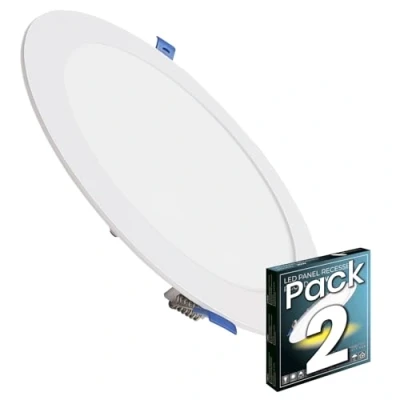 Abbildung von LED ATOMANT Packung mit 2 Einbaustrahler Downlight Rund Flach 20W 220mm 1800lm, Kaltweiß Farbe (6500K), Driver einschließlich