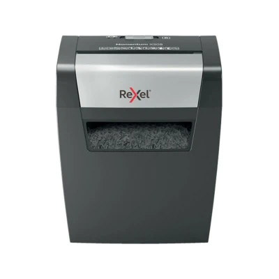 Abbildung von Rexel Aktenvernichter Momentum X308, Partikelschnitt, 9 8 Blatt A4 (70 80 g/m²) Kapazität, Sicherheitsstufe P3, 15L Abfallbehälter, Schredder, schwarz, 2104570EU