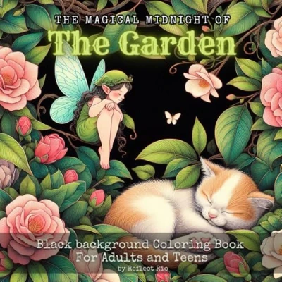 Abbildung von Magical Midnight Black Background Coloring Book: The Garden with Mythical Creatures, Cute Animals and Beautiful Flowers Suitable for Adults ... Book Adults, Band 5)