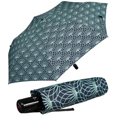 Abbildung von Knirps Taschenschirm Slim Duomatic Auf Zu Automatik mit UV Schutz Renature Green