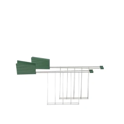 Abbildung von Alessi Plissé MDL08RA GR Design Set Bestehend aus Zwei Toasterzangen, Edelstahl und Thermoplastischem Harz, Grün
