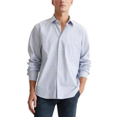 Abbildung von Marc O&#039;Polo KENT Collar LONG Sleeves ONE Rectangular Chest Pocket Round HEM Hemd, Herren, Größe: Medium, Multi soft blue