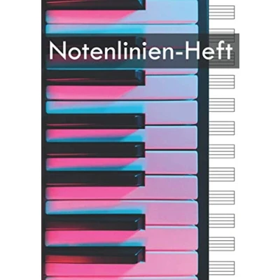 Abbildung von Notenlinien Heft: Notenheft din a4 100 blanko Notenblätter Musikheft