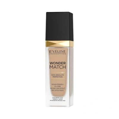 Abbildung von Eveline Cosmetics Wonder Match Öl freies Veganes Make up 24H Makellose Abdeckung mit Hyaluronsäure &amp; Thermalwasser, 30ml