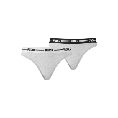 Abbildung von Puma Damen Iconic Women&#039;s String (2 Pack) Thong Panties, Grey Grey, S EU
