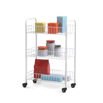 Abbildung von Metaltex Allzweckwagen 3 Etagen, Metall, Weiß, 41 x 23 63 cm, 1 Einheiten