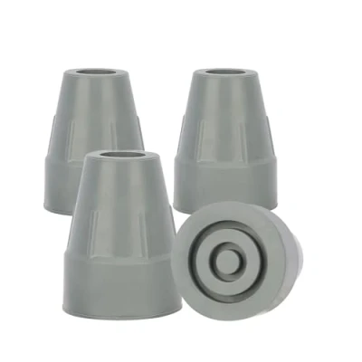 Abbildung von supregear 4er Pack Gummikrücken Tipps, 22 mm Krückenspitzen Robuste Extra Breite Basis rutschfeste Ersatz Krückenspitze für Gehstöcke Zusammenklappbares Zubehör, Grau