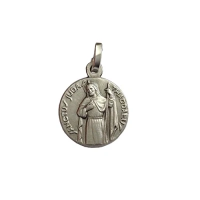 Abbildung von I G J Medaille des heiligen Judas Thaddäus Sterling Silber 925 Schutzpatron unmöglicher Fälle (St.Judas volle Figur)