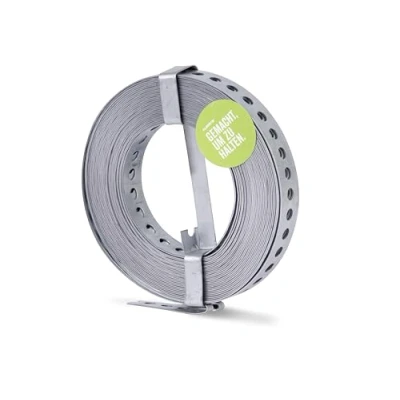 Abbildung von Alberts 334239 Lochband mit oder ohne Abrollkasette sendzimirverzinkt Breite 20 mm Länge 10 m