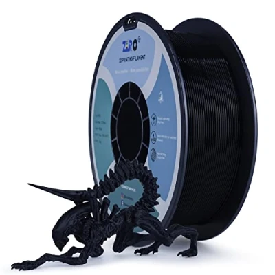 Abbildung von ZIRO PLA Filament 1.75mm, 3D Drucker Basic Color Series 1.75mm 1kg (2.2lbs), Maßgenauigkeit +/ 0.03mm, Schwarz