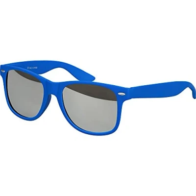 Abbildung von Balinco Sonnenbrille UV400 CAT 3 CE Rubber mit Federscharnier für Damen &amp; Herren (blau silber verspiegelt)