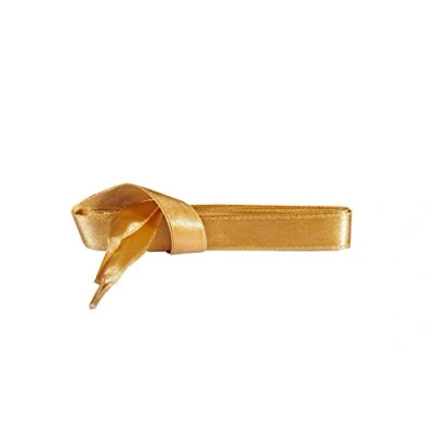 Abbildung von Kaps Satin Schnürsenkel 1 Paar breite &amp; flache Schuhbänder für z.B. Sneaker Sportschuhe in Premiumqualität hochwertige Flachsenkel Schuhsenkel (90 cm 5 bis 6 Ösenpaare Gold)
