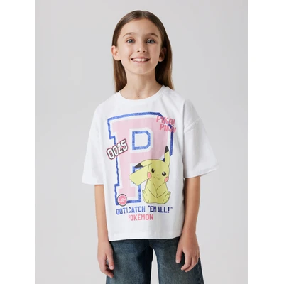 Abbildung von Name it Nkfjixa Pokemon Tshirt print für Kinder, Größe: 116, Bright white
