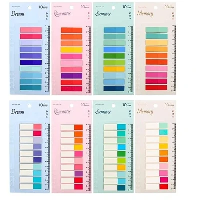 Abbildung von Newplenty 1600 Stück Haftnotizen,8 Stile Transparent Sticky Notes mit Lineal, Selbstklebend Haftstreifen, Klein Klebezettel Notizzettel, Page Marker Haftmarker Index Book Tabs für Büro Schule (1600)