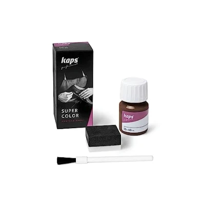Abbildung von Kaps Super Color Lederfarbe für Naturleder, Synthetik und Textil, Lederfärber, 25 ml, Hirschbraun 175