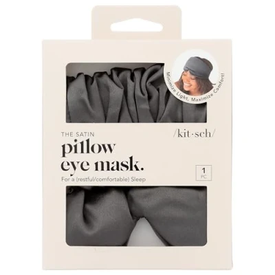 Abbildung von Kitsch Verdunkelungs Satin Schlafmaske, weicher als echte Maulbeerseide, weiche druckfreie Augenbinde für geschwollene Augen mit verstellbaren Trägern, gewichtete Augenmaske zum Schlafen, Damen
