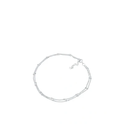 Abbildung von Elli Anklet Basic Armband silvercoloured, Damen, Größe: 22, Silver coloured