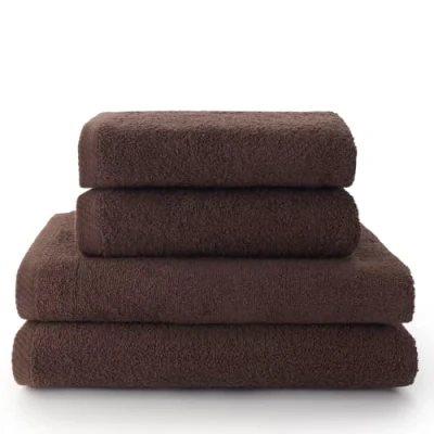 Abbildung von Top Towel Plus Große Badetücher Badezimmerhandtücher 2 Hand oder Waschbeckenhandtücher + Duschtücher 100 % Baumwolle Braun