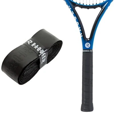 Abbildung von Raquex Enhance Ersatz Griffband: Griffband geeignet für Tennis , Padel, Badminton und Squashschläger. 14 Farben. Hochwertiges, selbsthaftendes Tennisschläger (Schwarz, 1 Griffband)