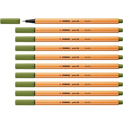 Abbildung von Fineliner STABILO point 88 10er Pack moosgrün