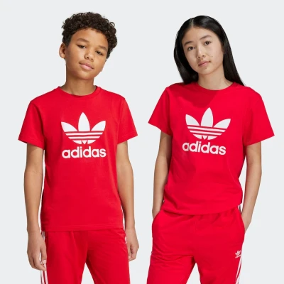 Abbildung von adidas Originals Trefoil Tshirt print für Kinder, Größe: 176, Better scarlet