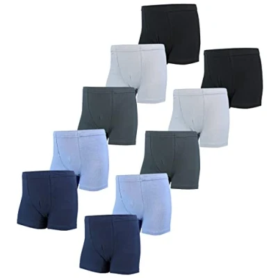 Abbildung von TupTam Jungen Boxershorts Unterhose Kinder Boxer Unterwäsche 10er Pack, Farbe: Pack Schwarz Dunkelblau Blau, Größe: 152 158
