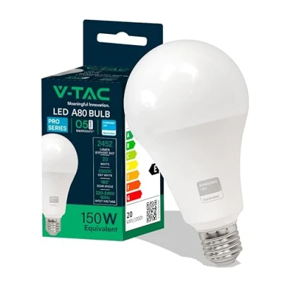 Abbildung von V TAC LED Glühbirne A80 20W (entspricht 150W) 2452 Lumen Lampe 6500K Kaltweiß Glühlampe