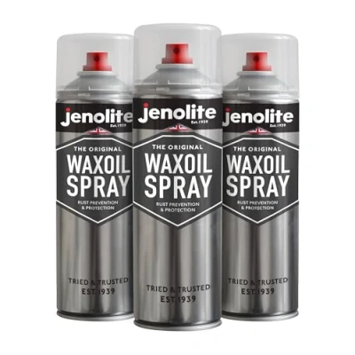 Abbildung von JENOLITE Waxoil Sprühwachs zum Schutz vor Rost und Korrosion Unterbodenschutz Wachs Spray Transparent Für Auto, Fahrrad, Motorrad, Korrosionsschutzspray 3 x 500ml