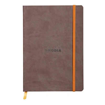 Abbildung von Rhodia 117403C Notizheft (mit weichem Umschlag, liniert, 80 Blatt, DIN A5, 14,8 x 21 cm) 1 Stück schokoladenbraun