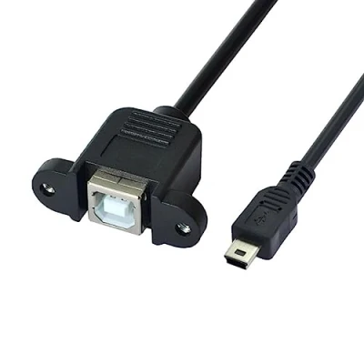Abbildung von chenyang CY USB 2.0 Buchse auf Mini 5 Pin Stecker Typ zur Plattenmontage Schrauben Kabel 20 cm