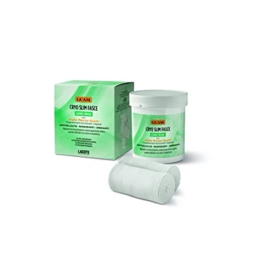 Abbildung von Guam, Cryo Slim Kältefunktionsbänder, mit Guam Meeresalgen, Gegen Cellulite, Straffend, Entwässernd, 2 Gebrauchsfertige Wiederverwendbare Bänder, 5,5 M X 10 Cm, Made in Itala