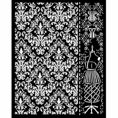Abbildung von Stamperia Thick Stencils for Scrapbooking, Albums, Card Making, Bullet Journalling, and More, Mannequin, Flexible Material, Easy to Clean, Perfect Crafts Gifting (Brocante Antiques)