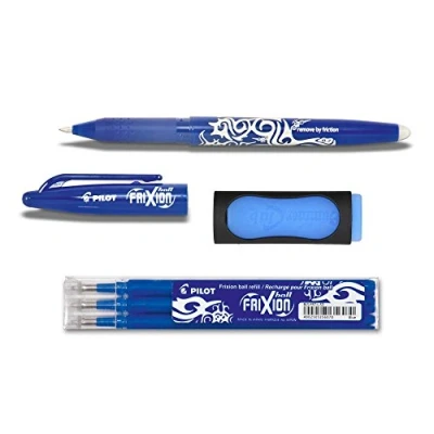 Abbildung von 1 Frixion Ball blau + 3er Set Mine Radierer