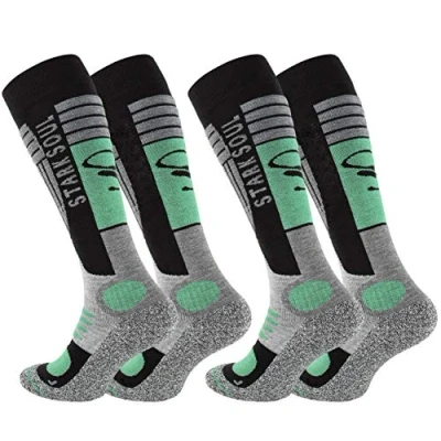 Abbildung von STARK SOUL Ski Funktionssocken, Wintersport Socken mit Spezial Polsterung, 2 Paar (39/42, grau schwarz grün)