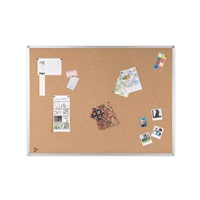 Abbildung von BoardsPlus Korktafel, 105 x 75 cm Mit Aluminiumrahmen und Hochwertiger Naturkorkoberfläche, Pinnwand